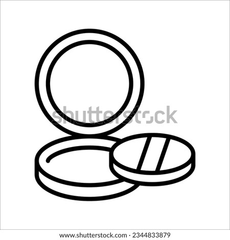 illustration of open make up powder puff box. Powder box sketch icon for infographic,, vector illustration on white background