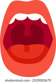 An illustration of an open mouth displays the inner throat and tongue, focusing on the anatomy\'s structure. This visual emphasizes the importance of oral health.