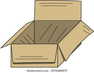 The Illustration of Open Package Box