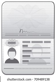 illustration of open passport id document template