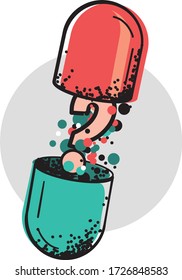 Illustration of an open Pill, a possible cure?