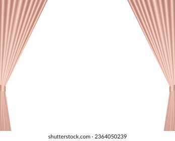 Illustration of open pink curtains