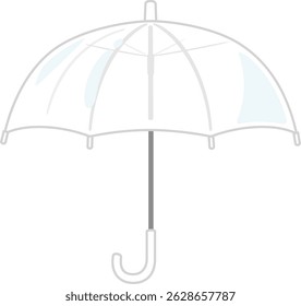 Illustration of a open transparent plastic umbrella