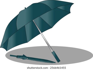 the illustration of open umbrella and close umbrella.