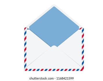 Illustration of opened air mail, vector data