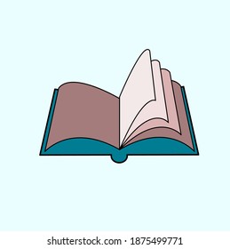 Illustration of opened book isolated on white background