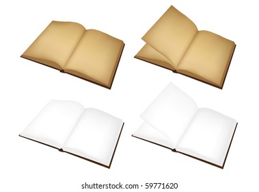 Illustration of the opened books isolated over white background