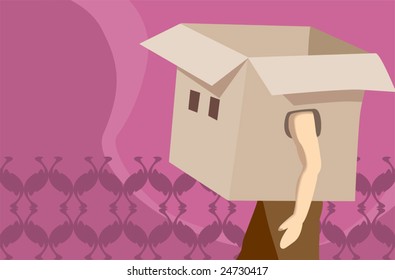 Illustration of   opened cardboard 	