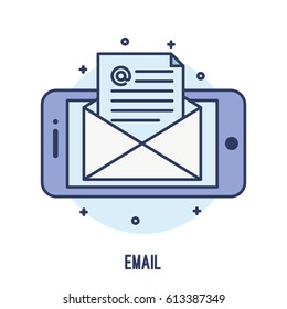 illustration of opening email on smartphone