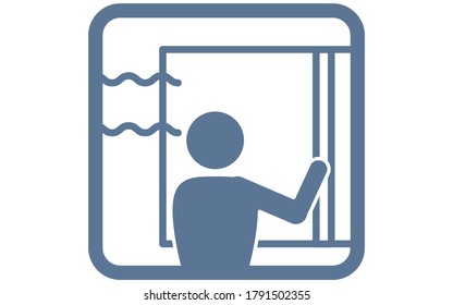Illustration of opening windows for ventilation