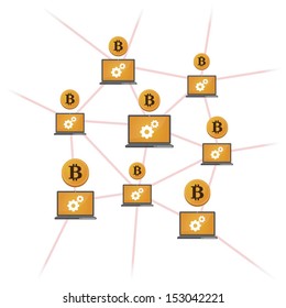 Illustration of open-source money Bitcoin