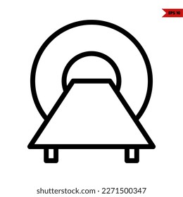 illustration of operating room bed line icon 