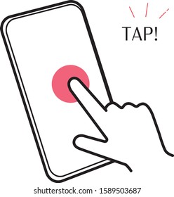 Illustration of the operation "tap" a smartphone.