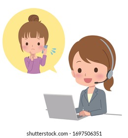 日本人 女性 オペレーター のイラスト素材 画像 ベクター画像 Shutterstock