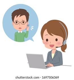 Illustration of an operator woman to guide