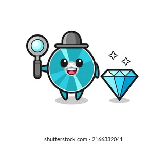 Illustration eines optischen Scheibenzeichens mit Diamant , süßes Design für T-Shirt, Aufkleber, Logo-Element