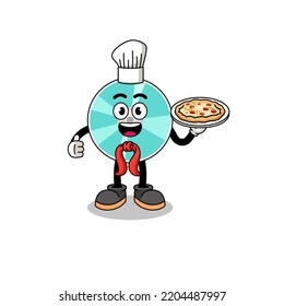 Illustration of optical disc as an italian chef , character design