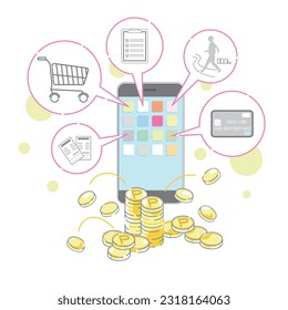 illustration of optimal smartphone apps for accumulating points