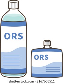 Illustration of oral rehydration solution and jelly