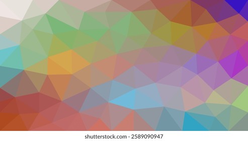 Illustration of orange abstract polygonal modern multicolor background