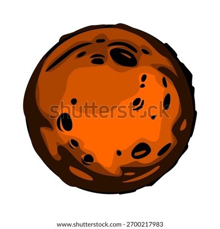 Illustration of an orange asteroid