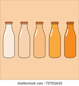 Illustration of orange bottles