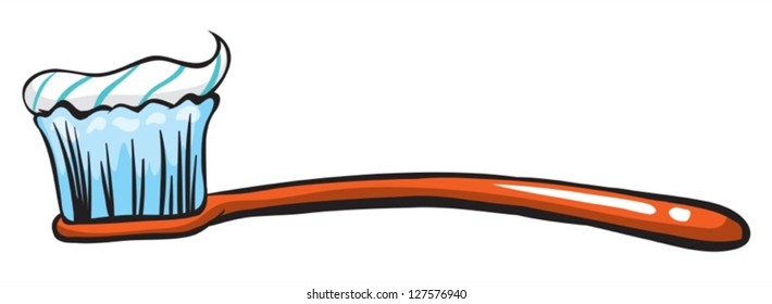 Illustration of an orange brush on a white background