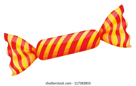 illustration of a orange candy on a white background