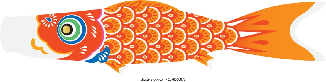 Illustration of a orange carp streamer of Children's Day