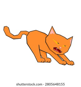 An illustration of an orange cat in angry pose