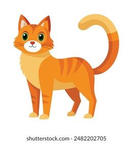 illustration of a Orange cat stand