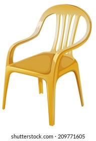 Illustration of an orange chair on a white background