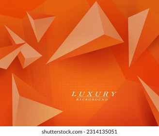 Ilustración en color naranja con un gradiente con formas triangulares.