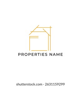 ILUSTRAÇÃO COR LARANJA HOME. VETOR DE DESIGN DE ÍCONE DE LOGOTIPO MINIMALISTA SIMPLES DA ARQUITETURA DE CONSTRUÇÃO DE LINHA. BOM PARA IMÓVEIS, INDÚSTRIA IMOBILIÁRIA
