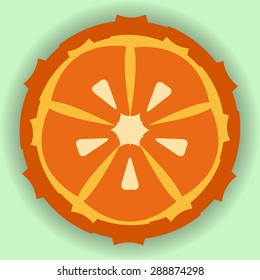 Illustration of orange cut.