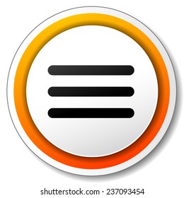 illustration of orange design icon for menu