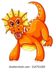 Illustration of an orange dragon