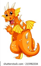 Illustration of an orange dragon