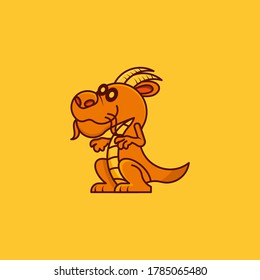 illustration of an orange dragon calmly staring sideways