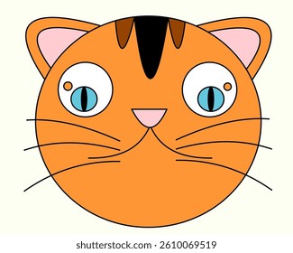 illustration of orange face cat with black and brown stripes