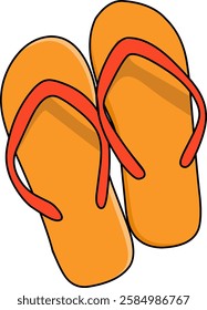 illustration of orange flip-flops, a cool color combination