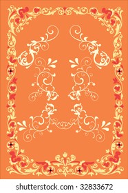 illustration with orange frame decoration