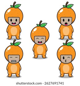 The Illustration of Orange Fruit Emoji