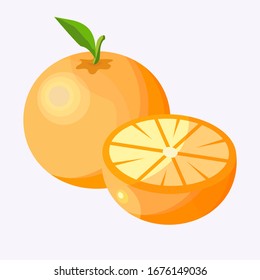 
ilustración de frutas anaranjadas. diseño de frutas de color naranja plano. naranjas frescas que contienen vitamina C.