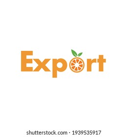 Illustration orange fruit juice sign logo design template