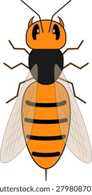 An illustration of an orange hornet