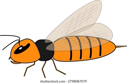 An illustration of an orange hornet