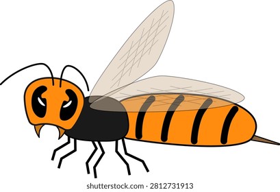 An illustration of an orange hornet