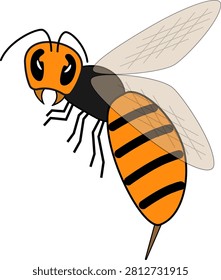 An illustration of an orange hornet