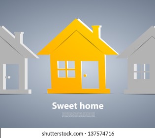 Illustration of orange house